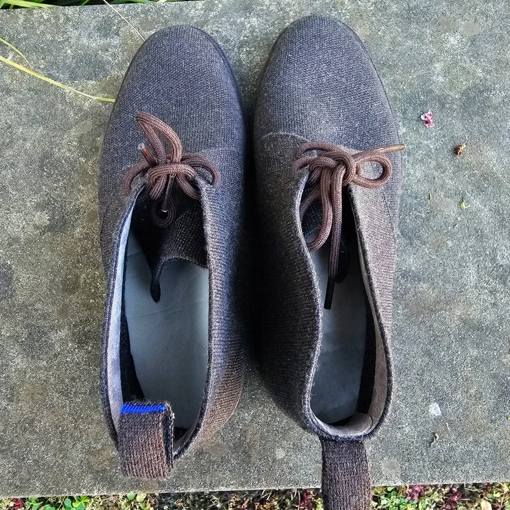 Rothy's Men's 7 Chukka Boots Merino‎ Wool Lace Up Dark Brown/Umber *No Inserts*